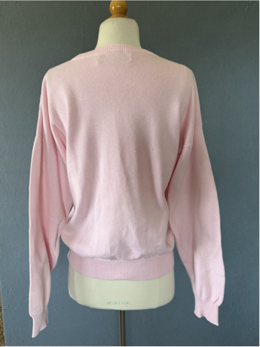 Vintage Lyle & Scott Pink Sweater Made in Scotland Cotton Knit Medium - Picture 4 of 9